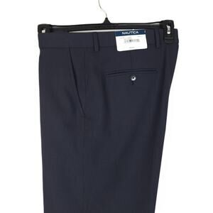 Nautica Men's Classic-Fit Active Stretch Suit Pants Navy Micro-Stripe 34x32 NWT